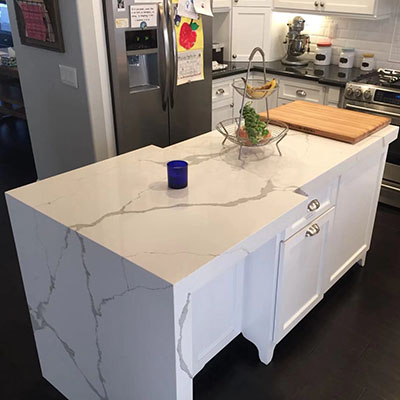 quartz kitchen island